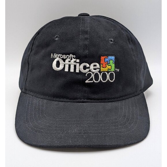 Vintage MICROSOFT OFFICE 2000 Computer Program Strap Hat Baseball Cap VTG Y2K - Picture 3 of 5
